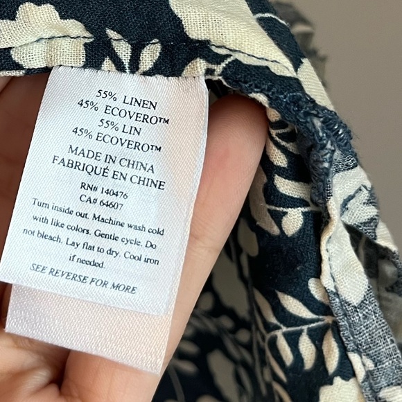 FAHERTY BRAND Penelope Indigo Floral Linen Shift Dress - Picture 6 of 10